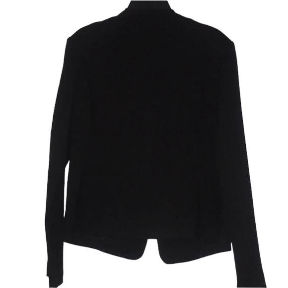 Anne Klein Black Moto Jacket w Gorgeous Gold Accents Small Shoulder Pads Stretch - Picture 2 of 13